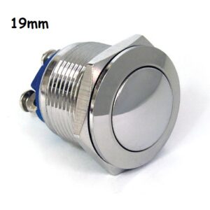 Pulsante Metallico Antivandalo NA 19mm Piatto